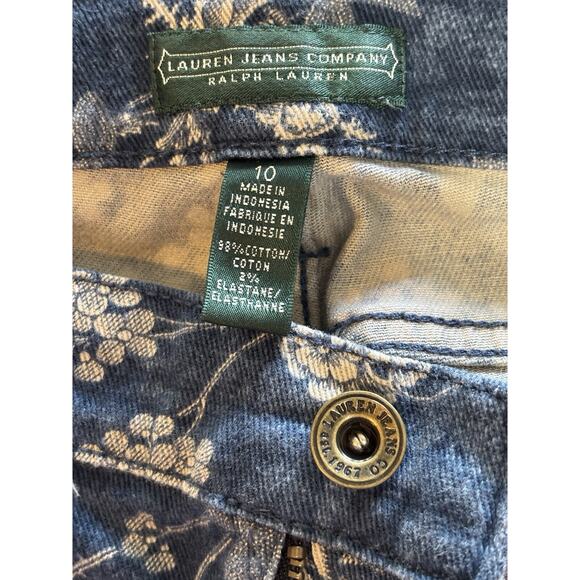 Lauren Ralph Lauren Jeans Women’s 10 Blue Floral Modern Straight Ankle Vintage - Picture 8 of 8